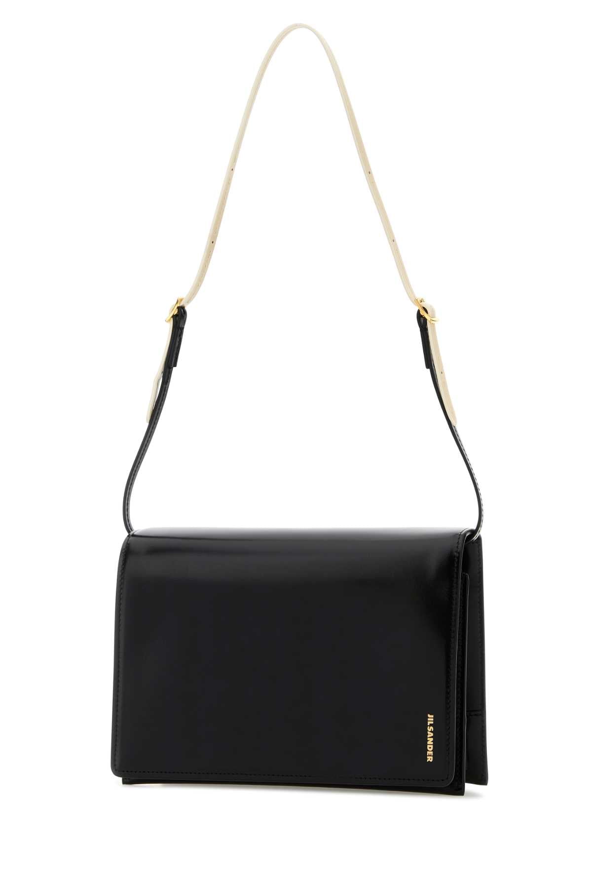 JIL SANDER Jil Sander Women Black Leather Small File Shoulder Bag