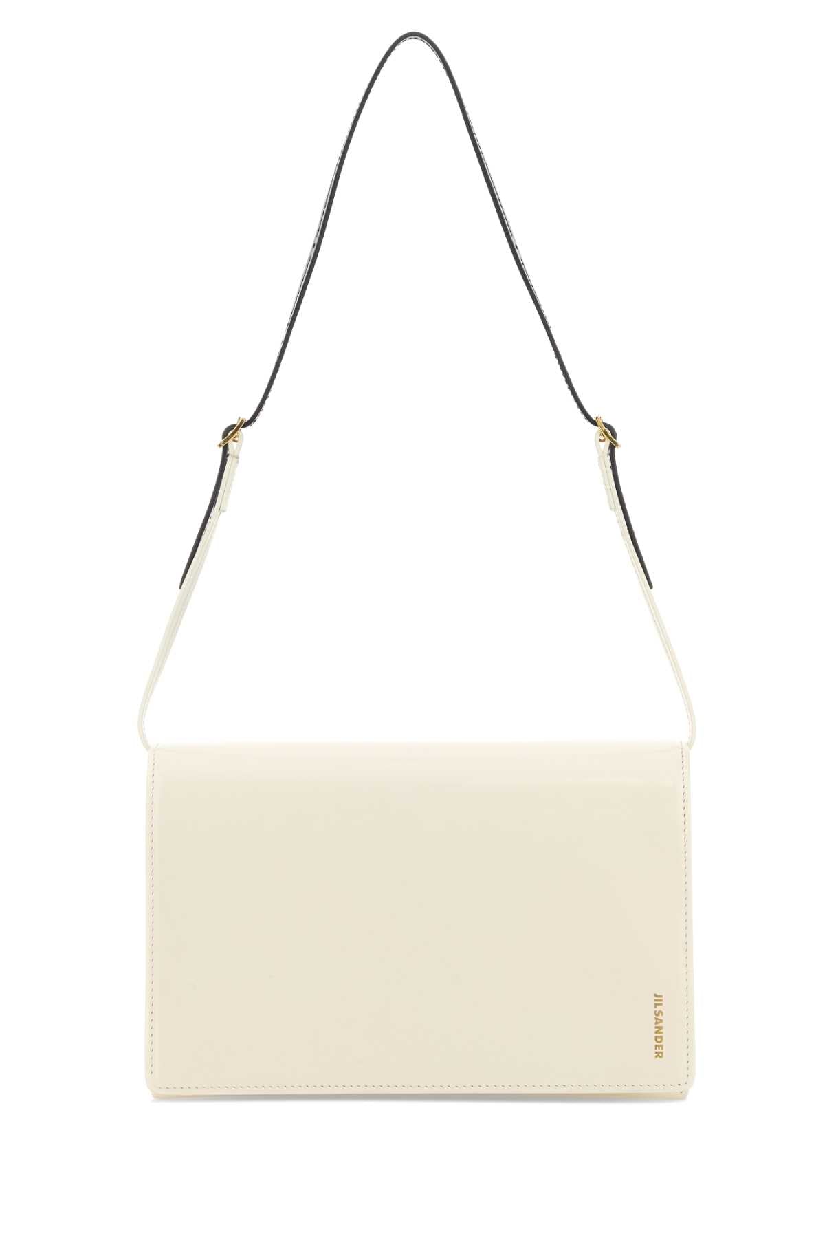 Jil Sander Women Ivory Leather Small File Shoulder Bag