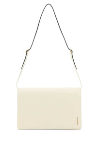 Jil Sander Women Ivory Leather Small File Shoulder Bag