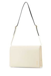 Jil Sander Women Ivory Leather Small File Shoulder Bag