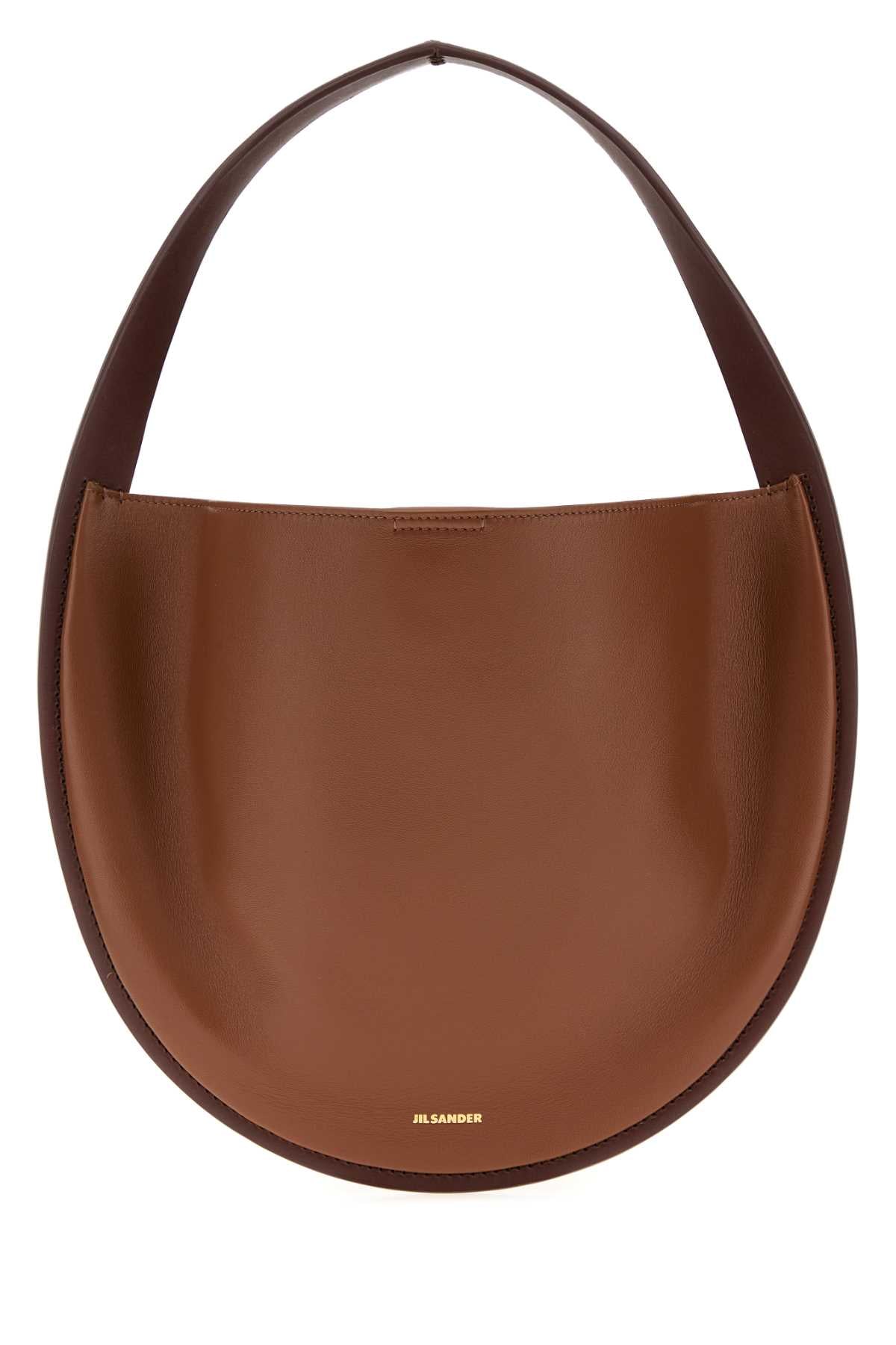 JIL SANDER Jil Sander Women Caramel Leather Pivot Shoulder Bag