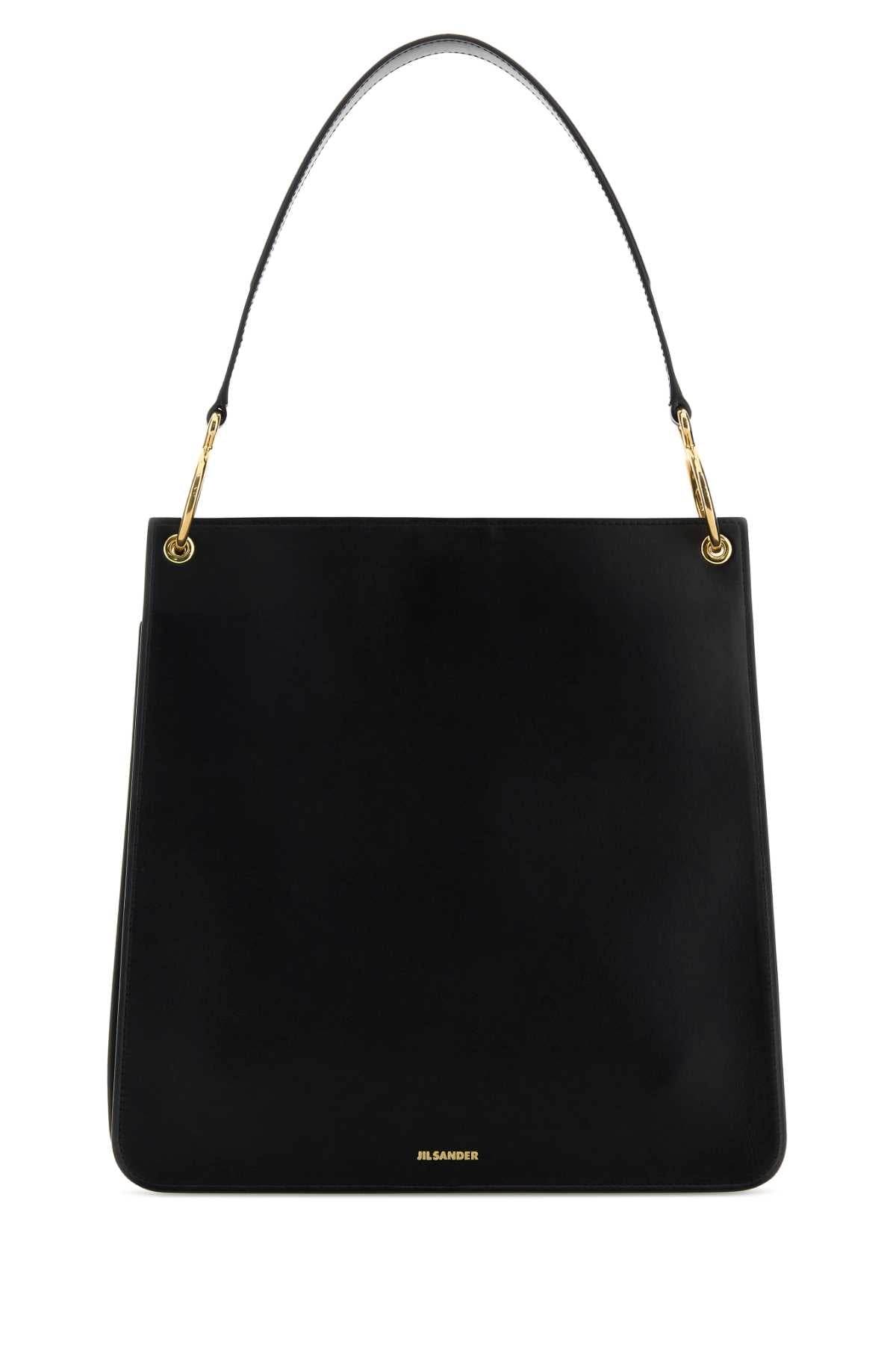 JIL SANDER Jil Sander Women Black Leather Otto Shoulder Bag