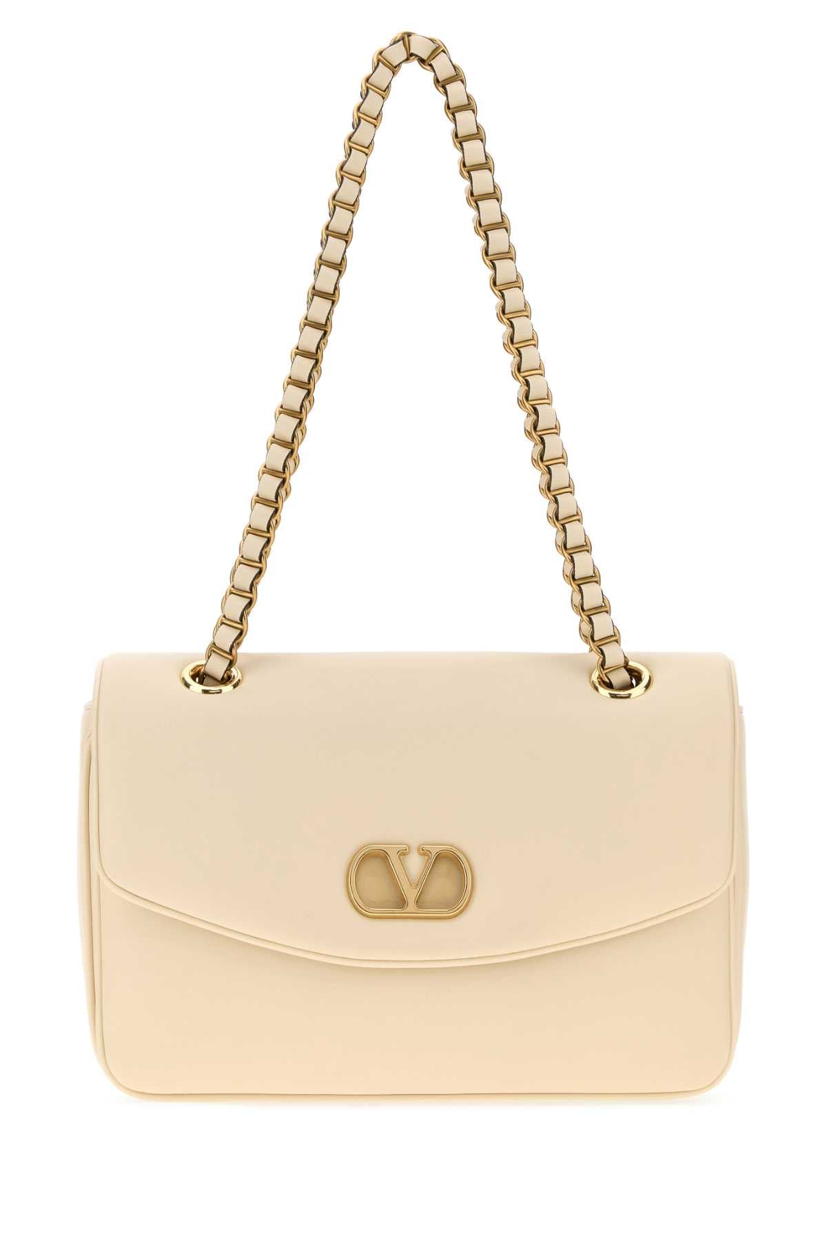 Valentino Garavani Women Ivory Leather Djuna Shoulder Bag