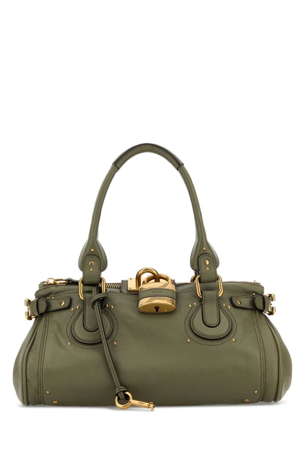 CHLOE Chloe Women Army Green Leather Paddington Shoulder Bag
