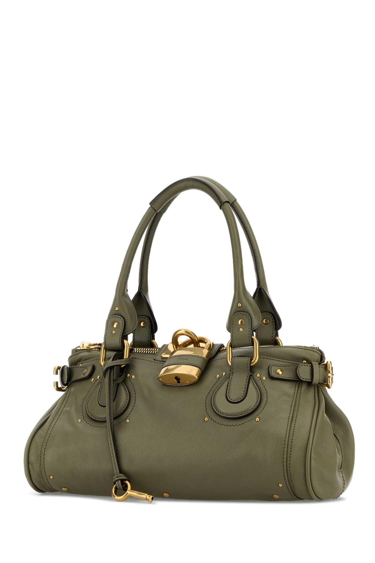 CHLOE Chloe Women Army Green Leather Paddington Shoulder Bag