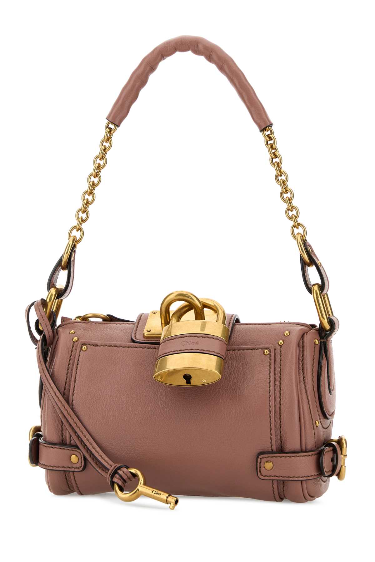Chloe Women Antiqued Pink Leather Small Paddington Shoulder Bag