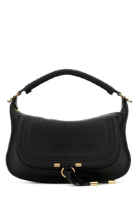 Chloe Women Black Leather Small Marcie Shoulder Bag