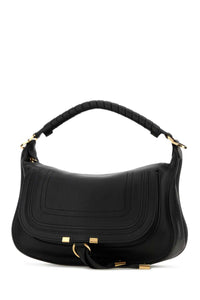 Chloe Women Black Leather Small Marcie Shoulder Bag