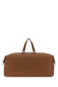 Fendi Men Brown Leather Fendi Lui 55 Travel Bag
