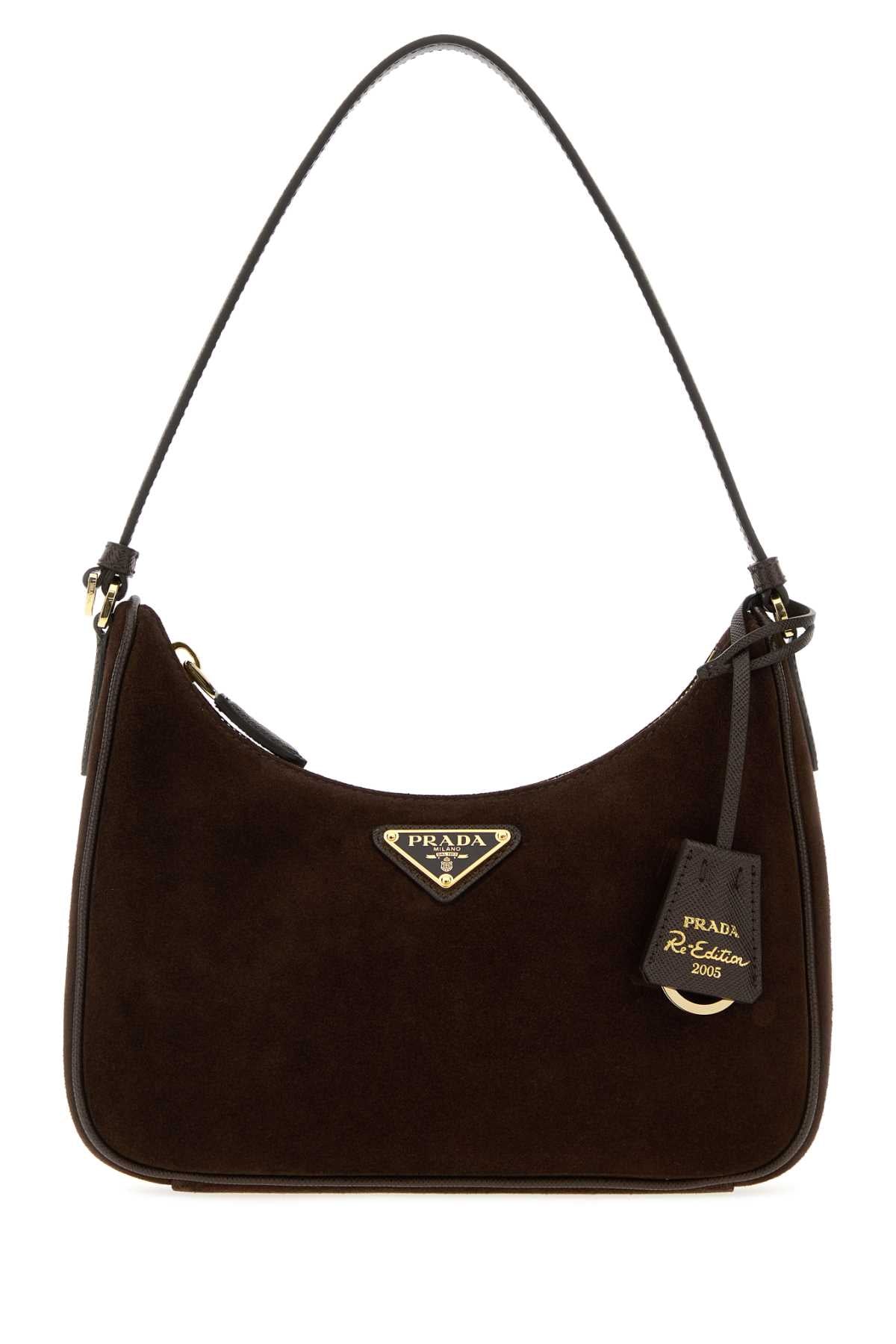 PRADA Prada Women Brown Suede Prada Re-Edition 2005 Shoulder Bag