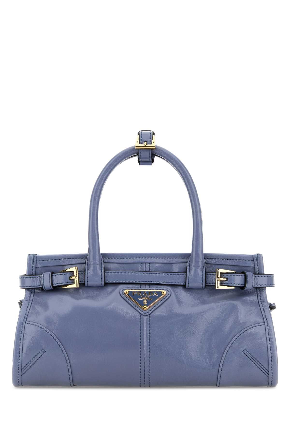 Prada Women Powder Blue Leather Mini Prada Bonnie Handbag