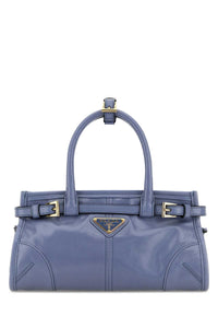 Prada Women Powder Blue Leather Mini Prada Bonnie Handbag