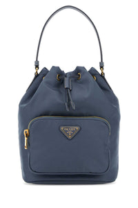 Prada Women Cerulean Blue Re-Nylon Duet Bucket Bag
