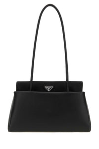 Prada Women Black Leather Medium Prada Passage Shoulder Bag