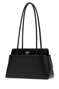 Prada Women Black Leather Medium Prada Passage Shoulder Bag