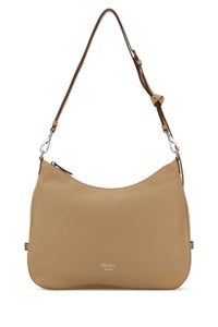 Prada Women Beige Leather Large Prada Fold Shopping Bag