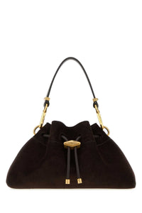JIMMY CHOO Jimmy Choo Women Dark Brown Suede Small Cinch Bucket Bag