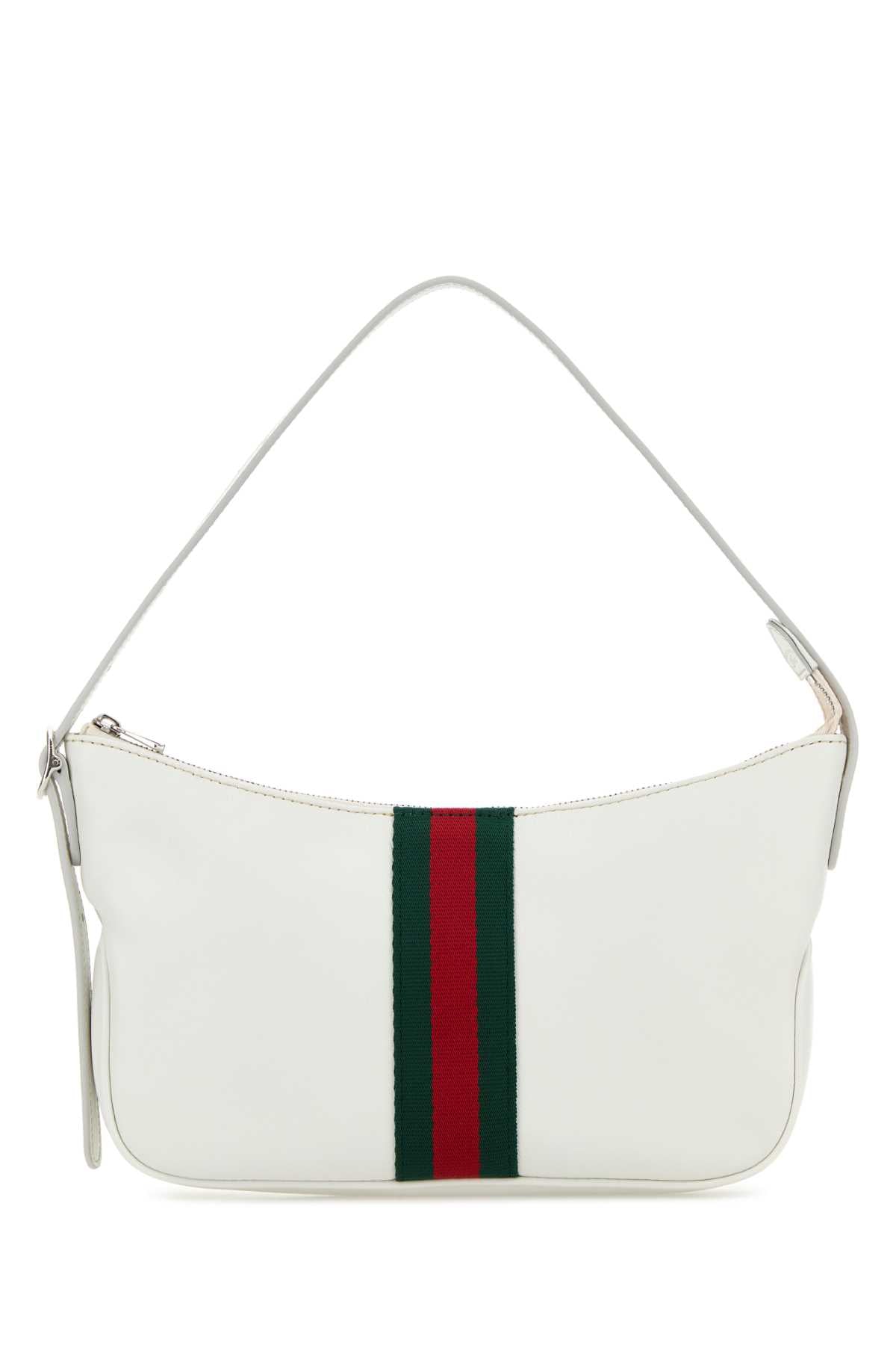 Gucci Men White Leather Small Lunetta Shoulder Bag