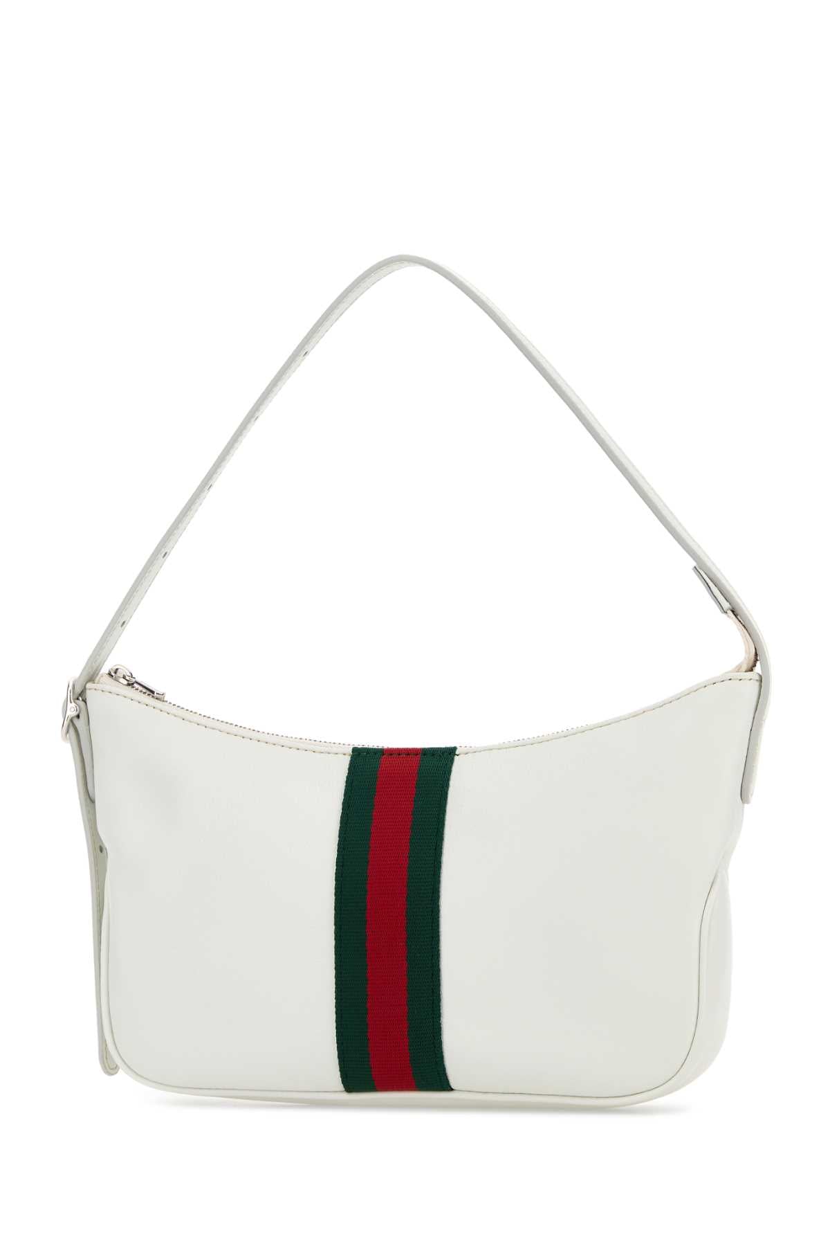 Gucci Men White Leather Small Lunetta Shoulder Bag