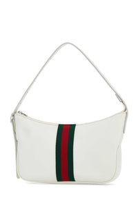 Gucci Men White Leather Small Lunetta Shoulder Bag