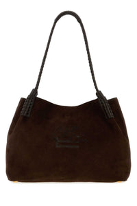 Etro Women Sark Brown Suede Medium Libra Shopping Bag