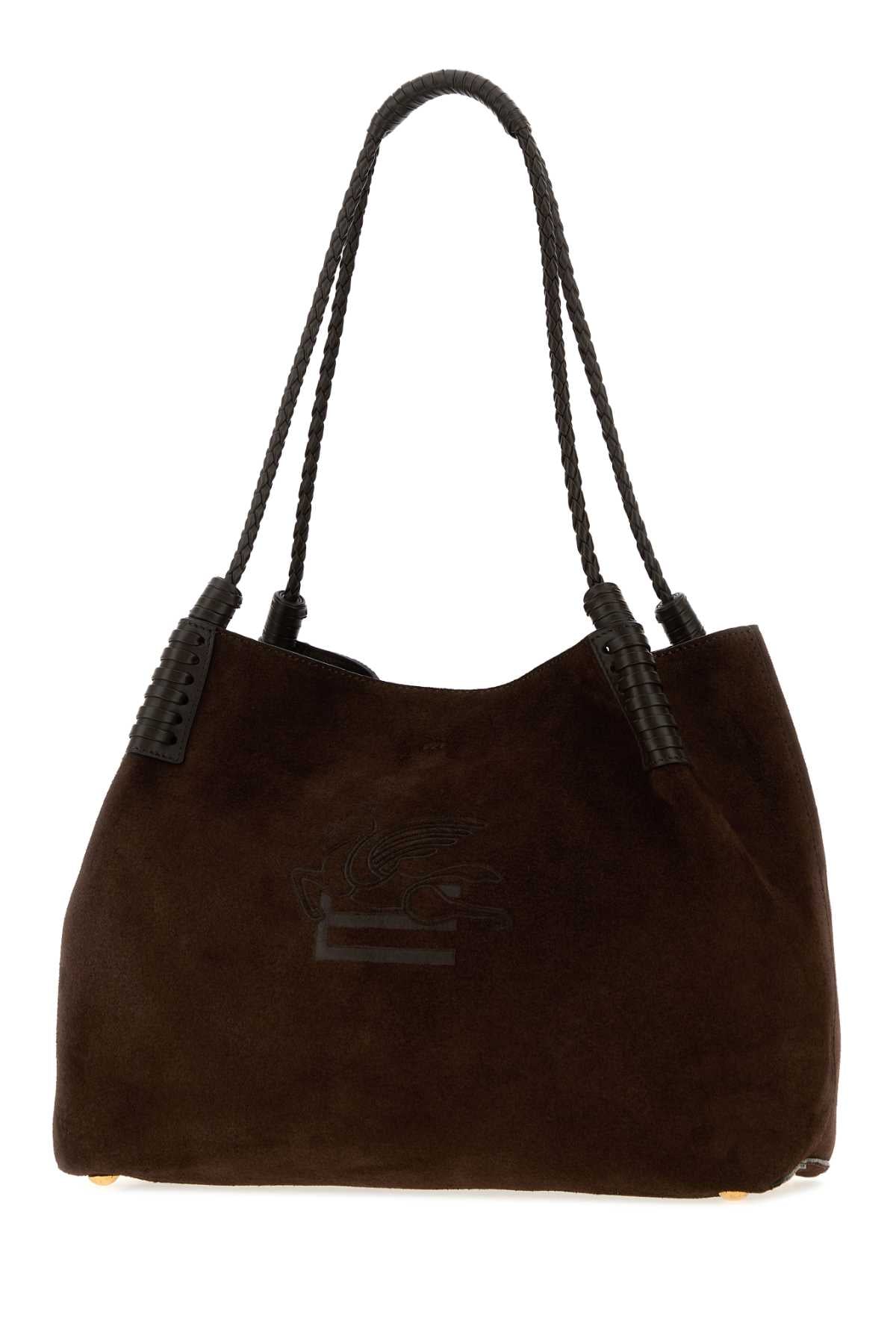 Etro Women Sark Brown Suede Medium Libra Shopping Bag