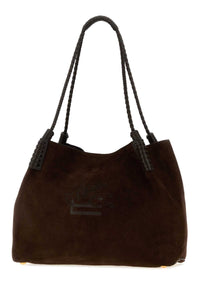 Etro Women Sark Brown Suede Medium Libra Shopping Bag