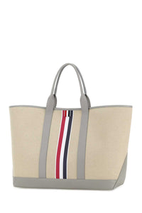 THOM BROWNE Thom Browne Men Sand Canvas Medium Shopping Bag