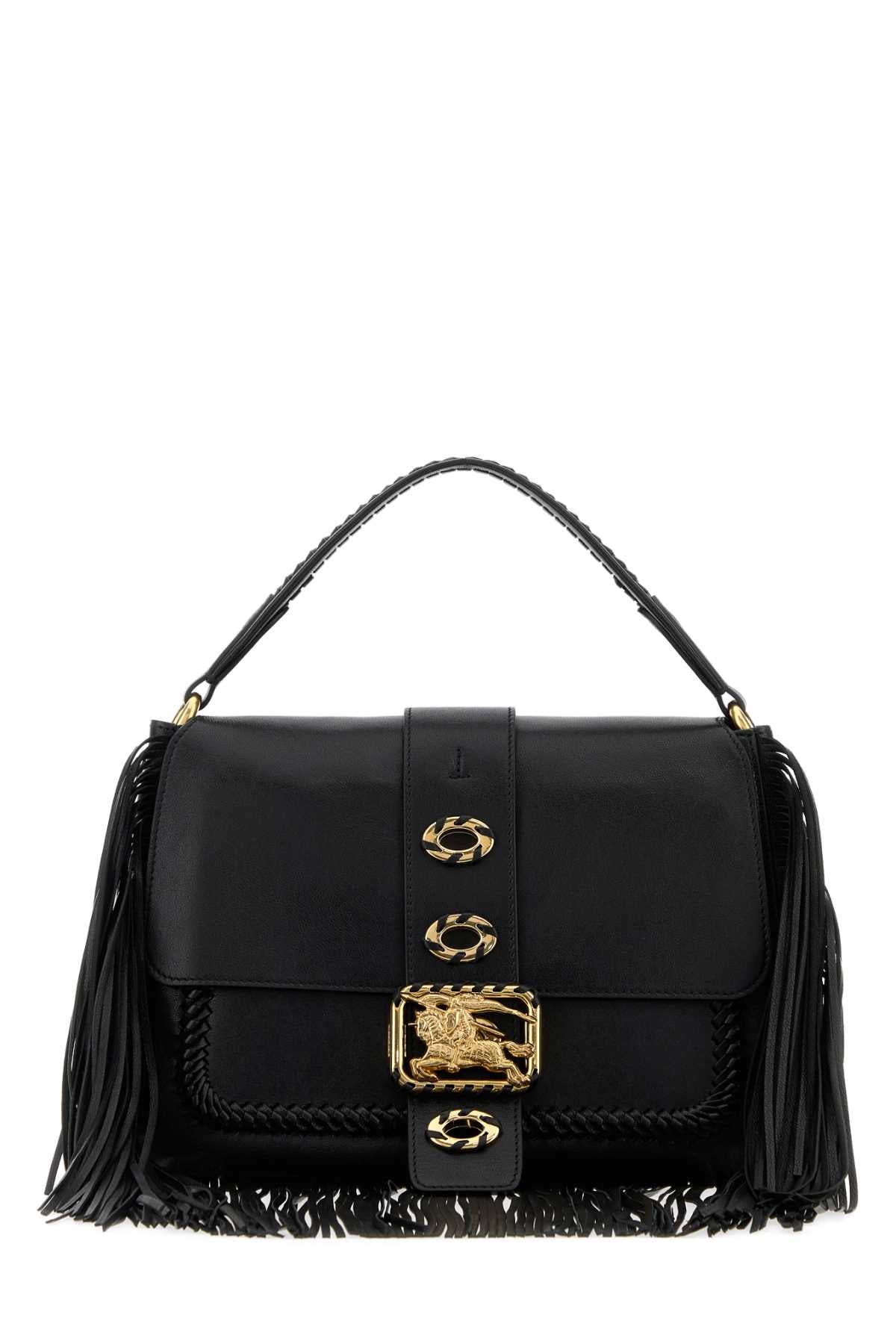 BURBERRY Burberry Women Black Leather Small Rider Handbag