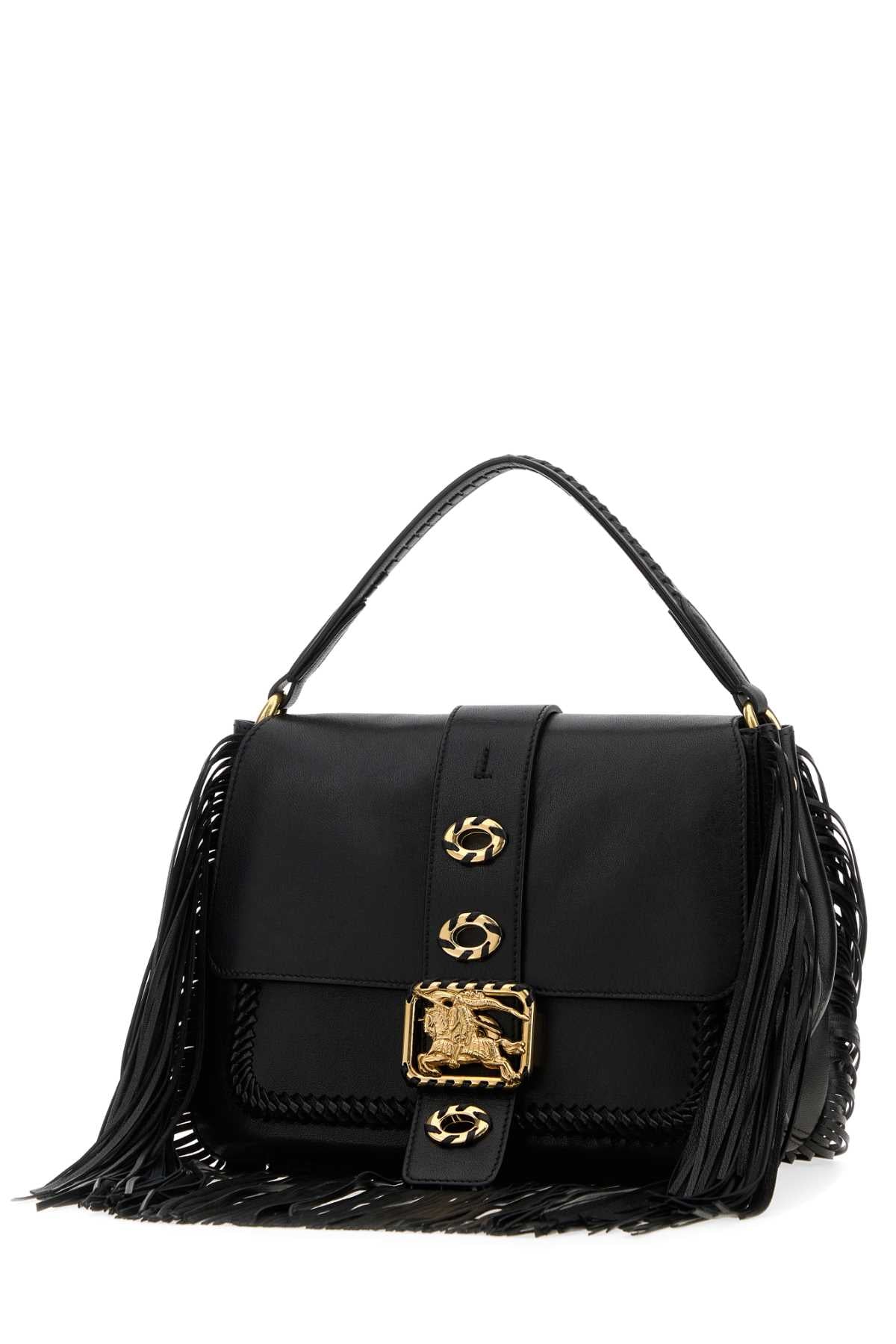 BURBERRY Burberry Women Black Leather Small Rider Handbag