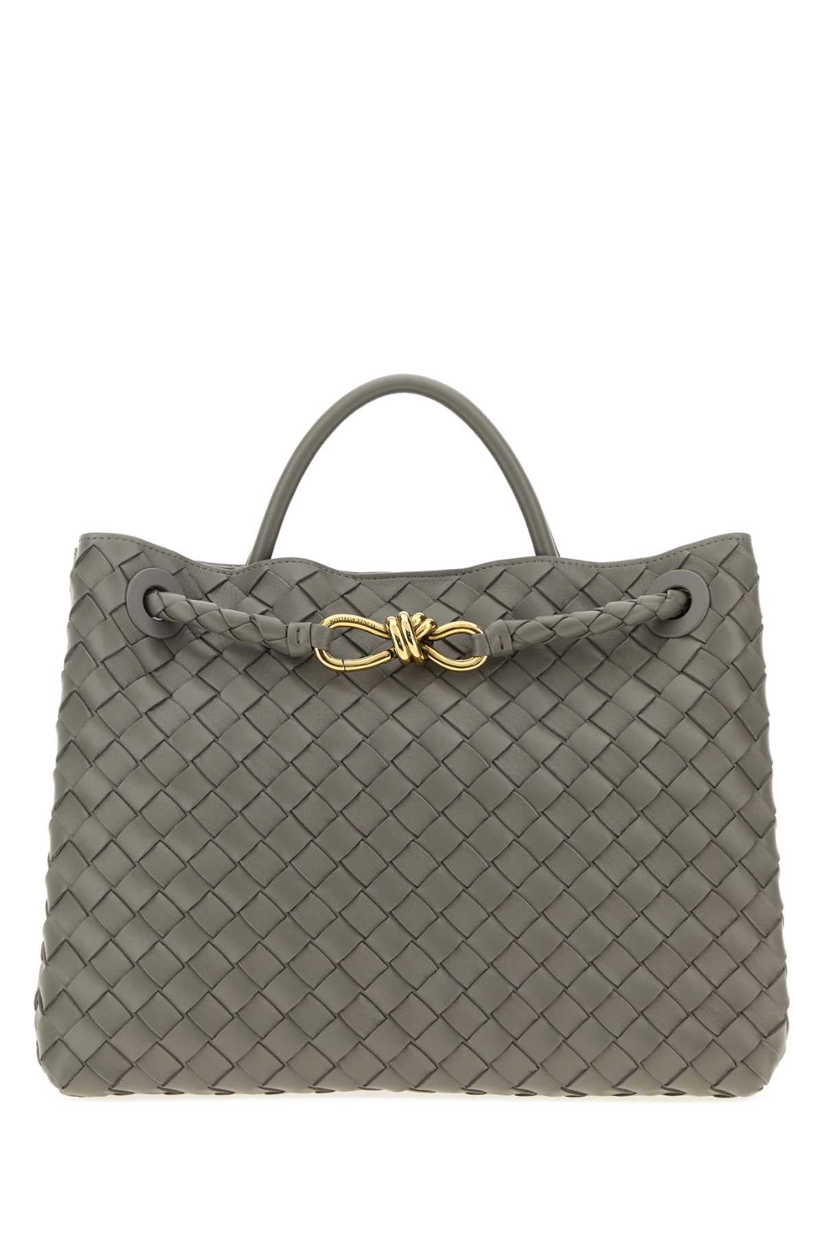 Bottega Veneta Women Dark Grey Leather Andiamo Medium Handbag