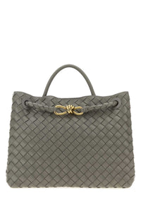 Bottega Veneta Women Dark Grey Leather Andiamo Medium Handbag