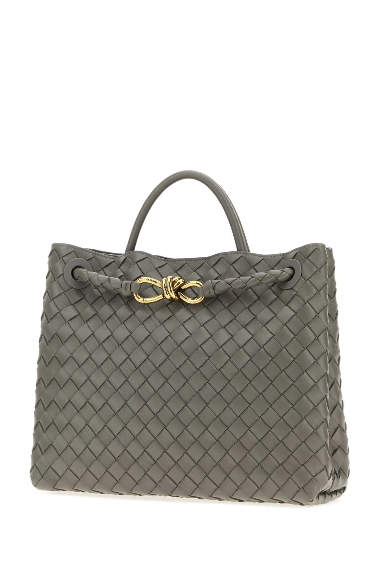 Bottega Veneta Women Dark Grey Leather Andiamo Medium Handbag