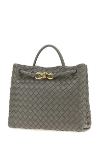 Bottega Veneta Women Dark Grey Leather Andiamo Medium Handbag