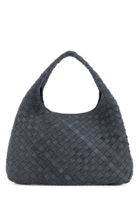 Bottega Veneta Women Air Force Blue Suede Large Campana Shopping Bag