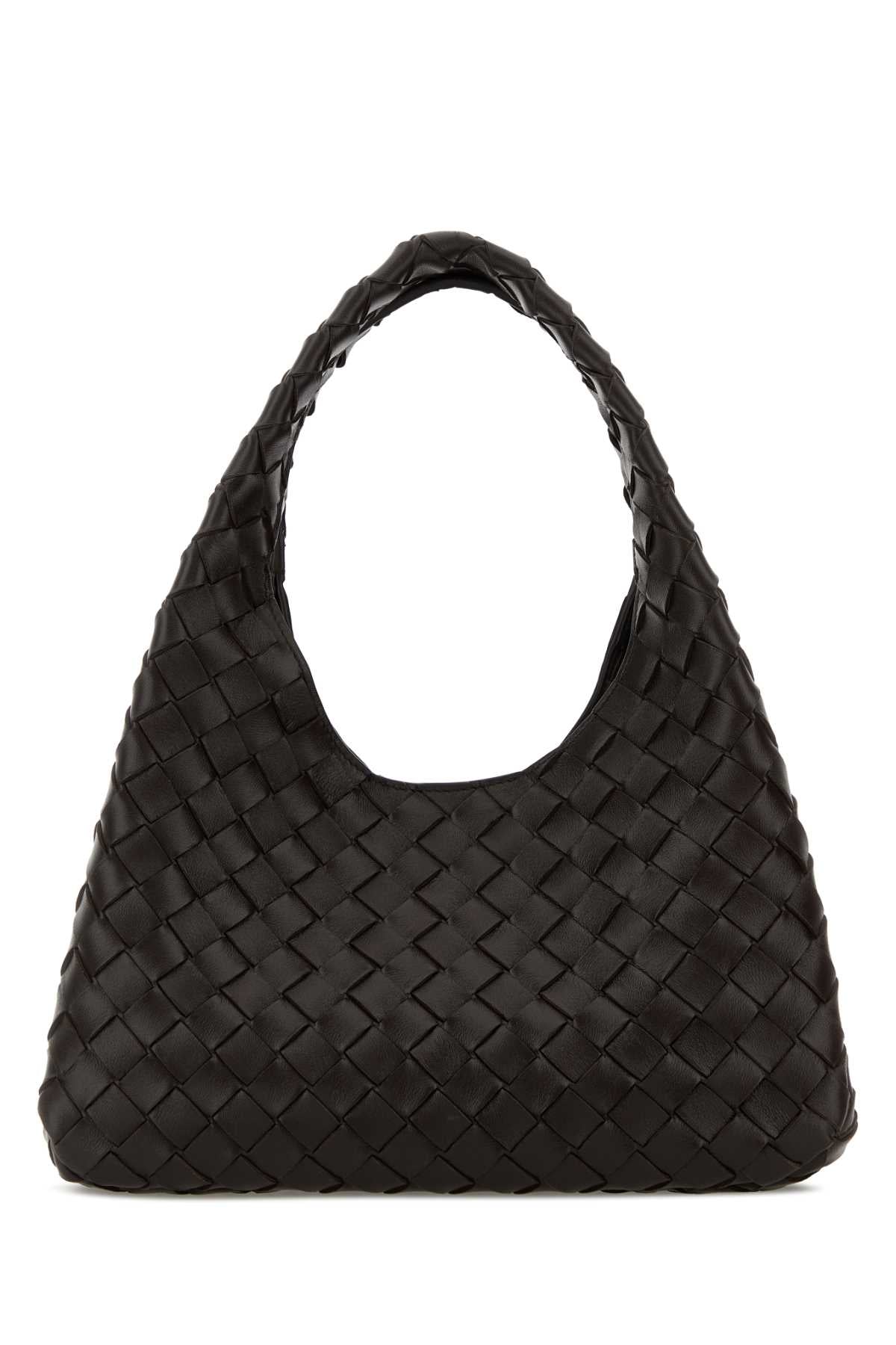 Bottega Veneta Women Dark Brown Leather Small Campana Shoulder Bag