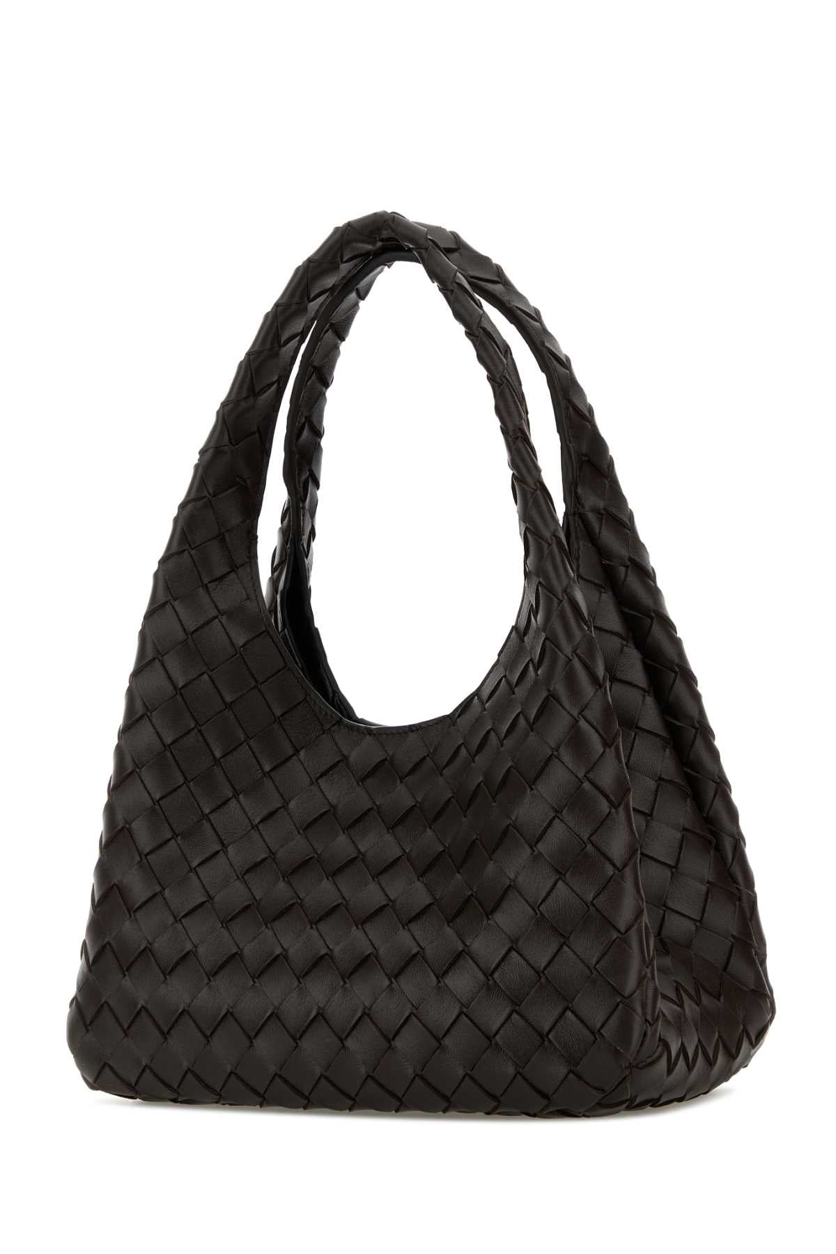 Bottega Veneta Women Dark Brown Leather Small Campana Shoulder Bag