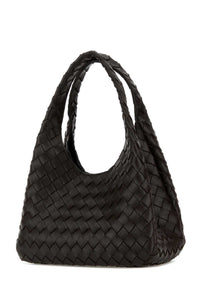 Bottega Veneta Women Dark Brown Leather Small Campana Shoulder Bag