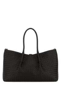 Bottega Veneta Women Black Leather Pinacoteca Shopping Bag