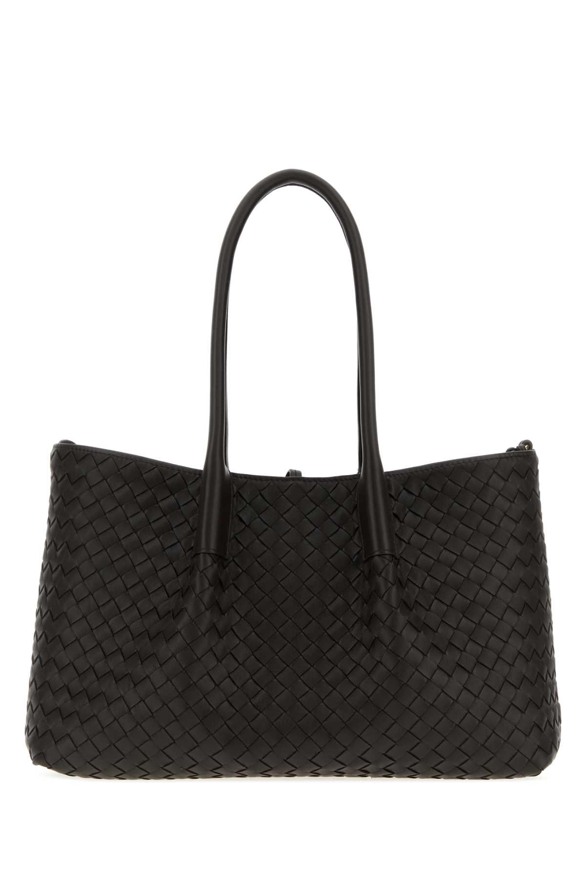 Bottega Veneta Women Dark Brown Leather Pinacoteca Reversible Shopping Bag