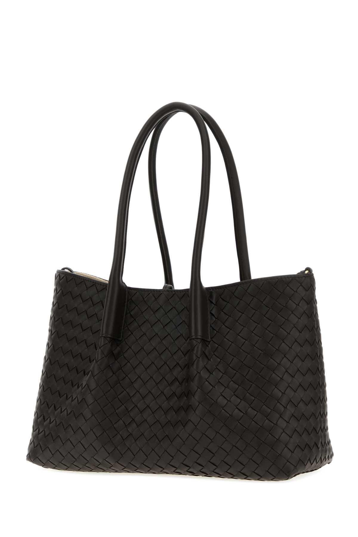 Bottega Veneta Women Dark Brown Leather Pinacoteca Reversible Shopping Bag