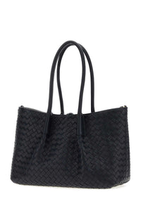 Bottega Veneta Women Midnight Blue Leather Pinacoteca Reversible Shopping Bag