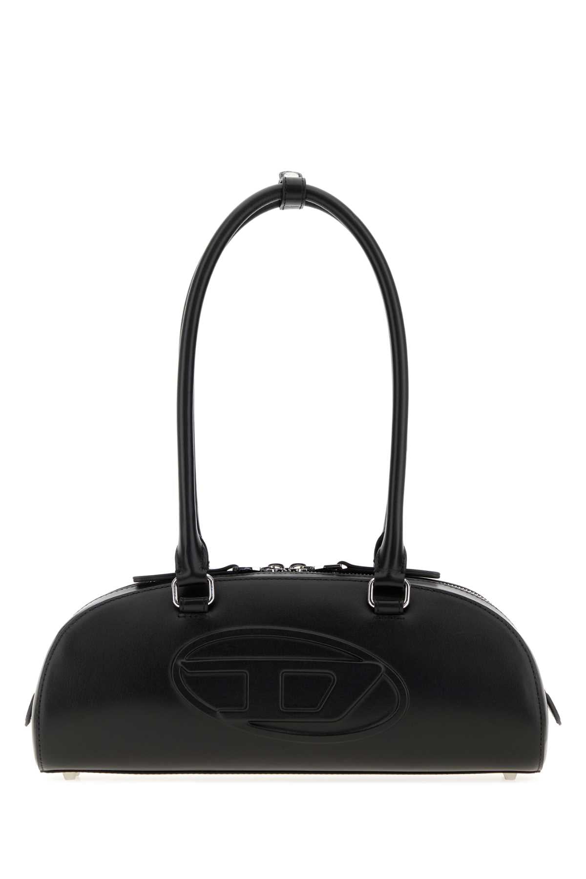 DIESEL Diesel Men Black Leather 1Dr Dome Shoulder Bag