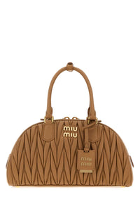 Miu Miu Women Camel Nappa Leather Arcadie Handbag