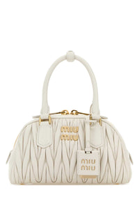 Miu Miu Women Ivory Nappa Leather Arcadie Handbag