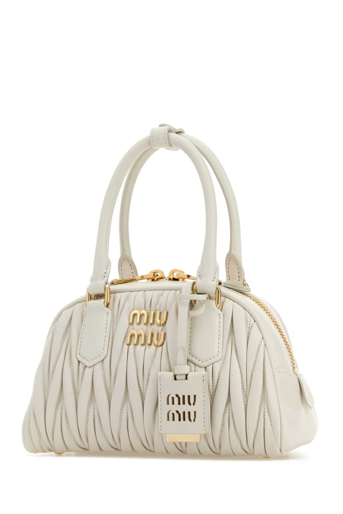 Miu Miu Women Ivory Nappa Leather Arcadie Handbag