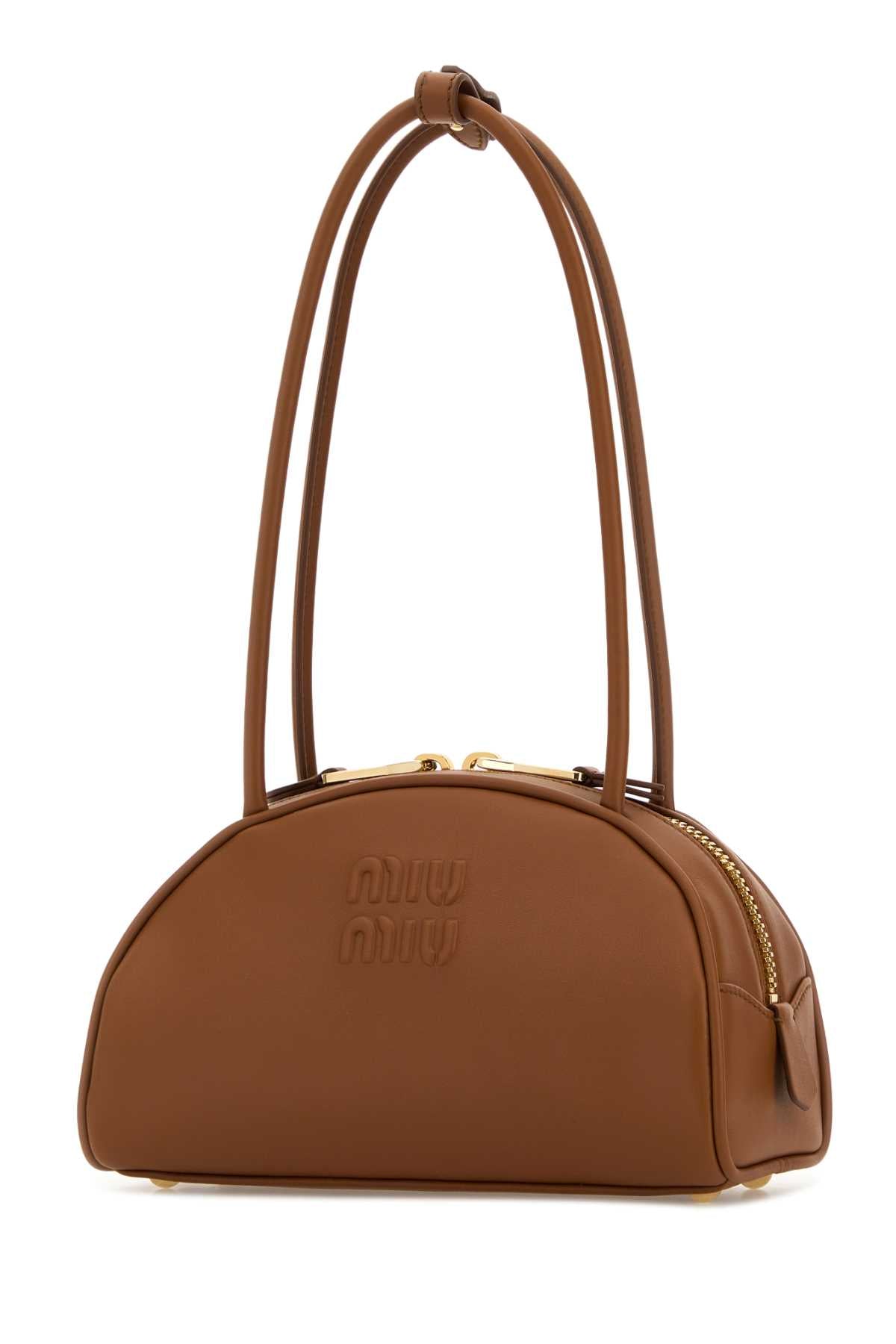 MIU MIU Miu Miu Women Caramel Leather Beau Shoulder Bag