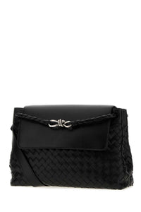 Bottega Veneta Men Black Leather Medium Andiamo Crossbody Bag