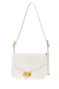 BALENCIAGA Balenciaga Women White Leather Medium Clicca Shoulder Bag