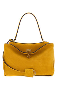 BALENCIAGA Balenciaga Women Mustard Suede Small Rodeo Handbag